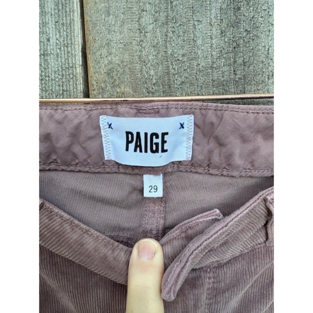 Paige Corduroy Pants High Rise Skinny Ankle Zip Mauve Size 29 - Picture 5 of 6